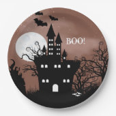 Assiettes En Carton Maison hantée d'Halloween (Devant)