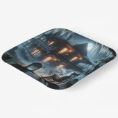 Assiettes En Carton Maison Hantée D'Halloween Avec Pierre De Tombeau (Angulaire)