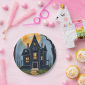 Assiettes En Carton Maison hantée | Éffrayante fête d'Halloween (Fête)