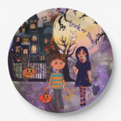 Assiettes En Carton Maison hantée gothique Halloween Party Napkins (Devant)