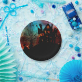 Assiettes En Carton Maison hantée sur une colline (Fête)