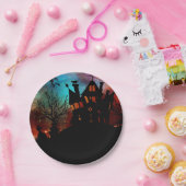 Assiettes En Carton Maison hantée sur une colline (Fête)