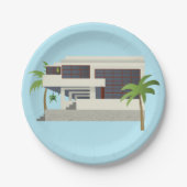 Assiettes En Carton Maison moderne du milieu du siècle (Devant)