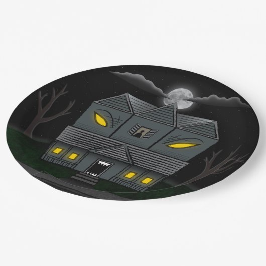 Assiettes En Carton Maison monstre hantée (Angle)