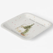 Assiettes En Carton Maisons de neige blanches Joyeux voeux de Noël (Angulaire)