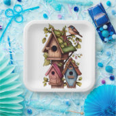 Assiettes En Carton Maisons d'oiseaux (Fête)
