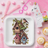 Assiettes En Carton Maisons d'oiseaux (Fête)