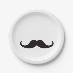 Assiettes En Carton Maître de Moustache déguisée Plaque de papier