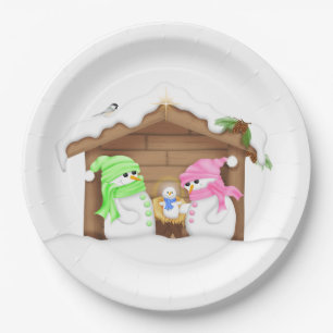 Assiettes En Carton Maître des neiges de Noël