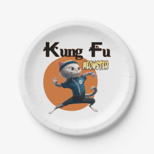 Assiettes En Carton Maître Kung Fu Meowster