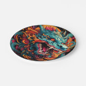 Assiettes En Carton Majesté du Dragon Oriental Moderne (Angle)