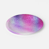 Assiettes En Carton Majestic rose violet Nebula Galaxy Parties scintil (Angle)