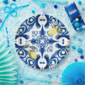 Assiettes En Carton Majolica, citron, tuiles siciliennes, Carrelage en (Fête)