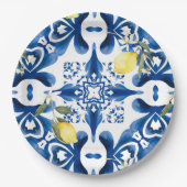 Assiettes En Carton Majolica, citron, tuiles siciliennes, Carrelage en (Devant)