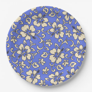 Assiettes En Carton Malia Hibiscus Hawaiian Floral