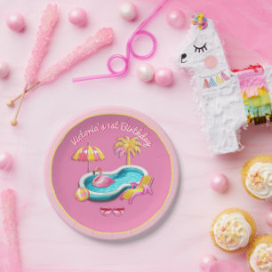 Assiettes En Carton Malibu Beach Doll Retro Anniversaire Pool Party