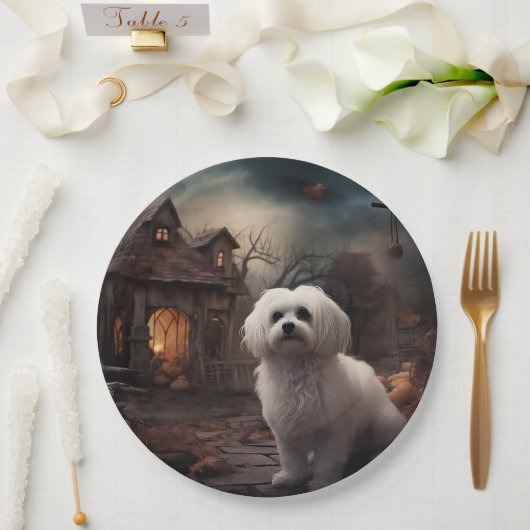 Assiettes En Carton Maltais Halloween effrayant (Mariage)