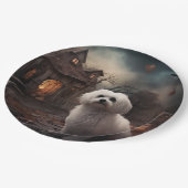 Assiettes En Carton Maltais Halloween effrayant (Angle)