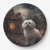 Assiettes En Carton Maltais Halloween effrayant (Devant)