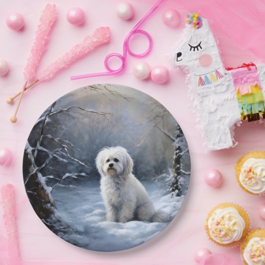 Assiettes En Carton Maltais Laisser Neige Noël (Fête)