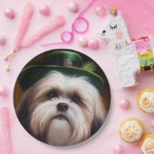 Assiettes En Carton Malti Tzu Chien en Robe de la Saint Patrick (Fête)