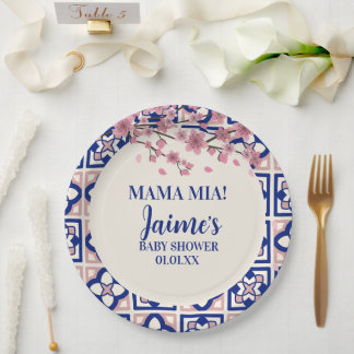Assiettes En Carton Mama Mia Baby Shower Cherry Blossoms