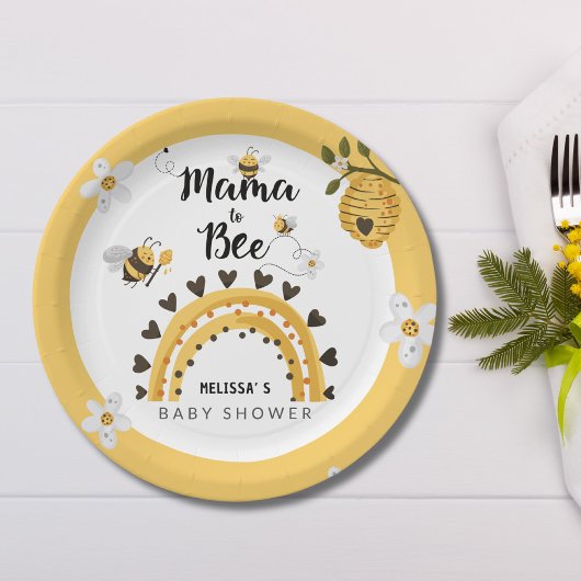 Assiettes En Carton Mama to Bee Baby shower