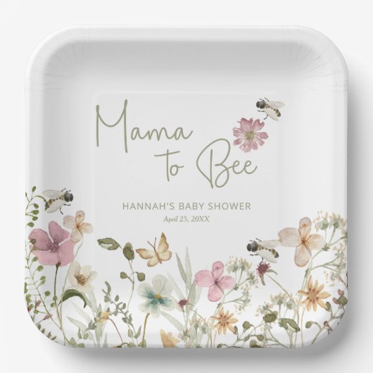 Assiettes En Carton Mama to Bee Baby shower (Recto)