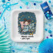 Assiettes En Carton Maman a besoin d'une nuit silencieuse (Fête)