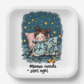 Assiettes En Carton Maman a besoin d'une nuit silencieuse (Recto)