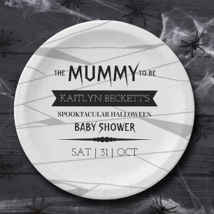 Assiettes En Carton Maman à être Baby shower Halloween