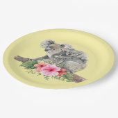 Assiettes En Carton Maman & Bébé Koala Ours Aquarelle mignonne (Angle)