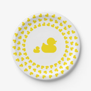 Assiettes En Carton Maman et Bébé Canards en caoutchouc
