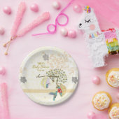 Assiettes En Carton Maman mignonne et bébé colibri floral (Fête)