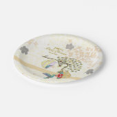 Assiettes En Carton Maman mignonne et bébé colibri floral (Angle)