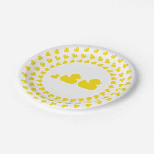 Assiettes En Carton Maman, papa et canards en caoutchouc (Angle)