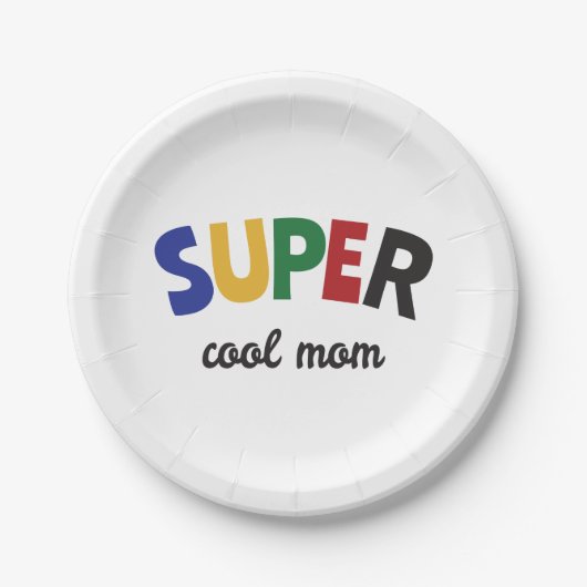 Assiettes En Carton Maman super cool (Devant)