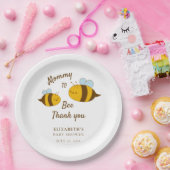 Assiettes En Carton Maman to Bee Baby shower Moderne Cute Kawaii Simpl (Fête)