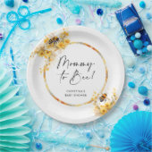 Assiettes En Carton Maman to Bee Honey Fleur sauvage Baby shower (Fête)