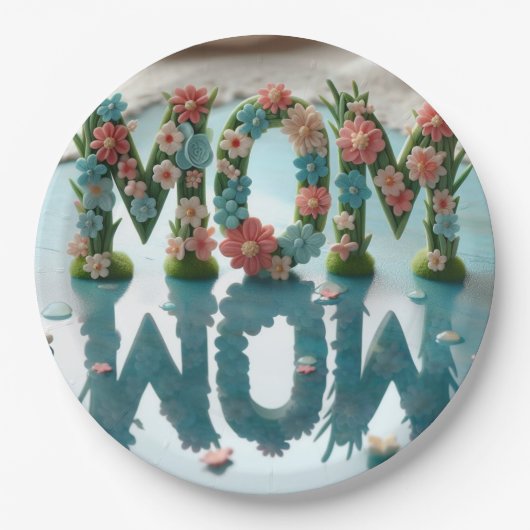 Assiettes En Carton Maman Wow Ornate Floral (Devant)