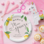 Assiettes En Carton Mamas au citron rose principal presser les serviet (Fête)