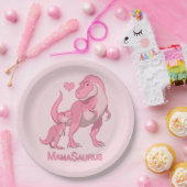 Assiettes En Carton MamaSaurus T-Rex et bébés dinosaures (Fête)