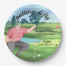 Man Golf Putting Fifty 50th Birthday