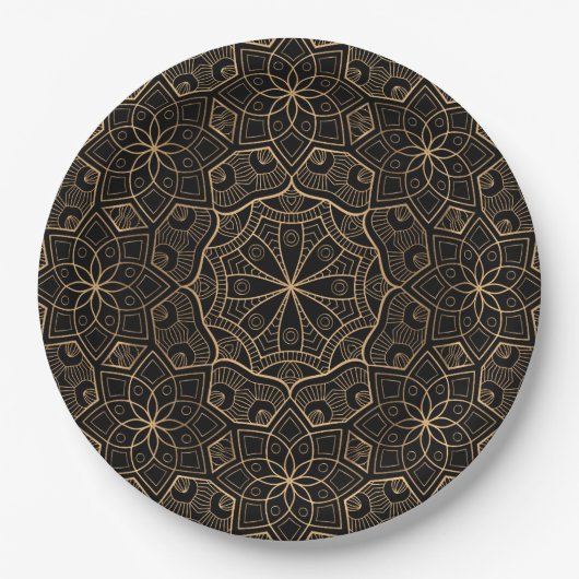 Assiettes En Carton Mandala 3 de luxe (Devant)