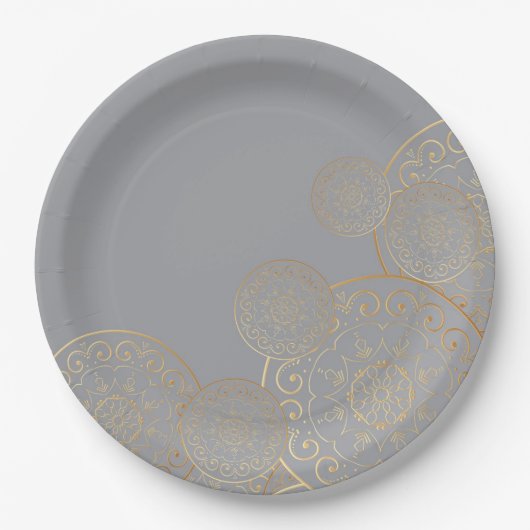 Assiettes En Carton Mandala 49 de luxe (Devant)