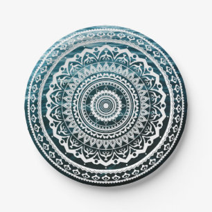 Assiettes En Carton Mandala Blanc Laissez la mer vous libérer