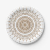 Assiettes En Carton Mandala Bohemian White (Devant)