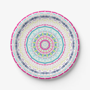 Assiettes En Carton mandala coloré