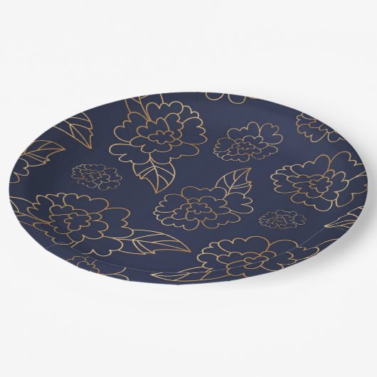 Assiettes En Carton Mandala de fleurs 1 (Angle)