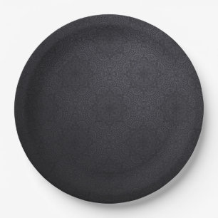 Assiettes En Carton Mandala de luxe ornementale noir